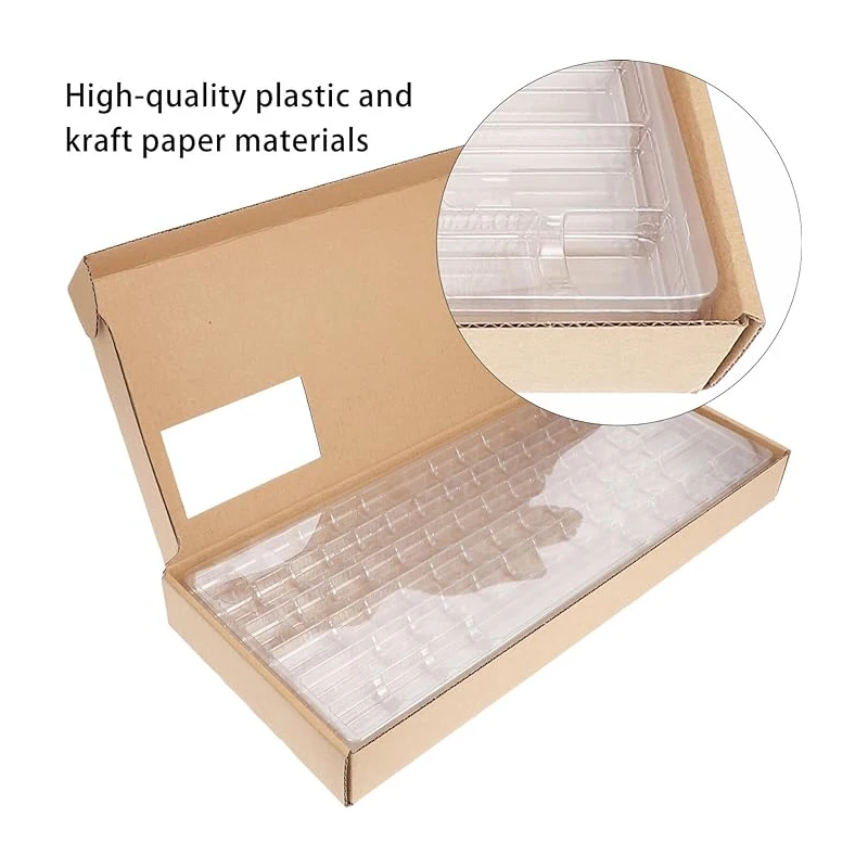 Gaming Mechanical Keyboard Storage Box Corrugated  Folding Keycap Packaging Box Transparent  Keyboard Caps Holder