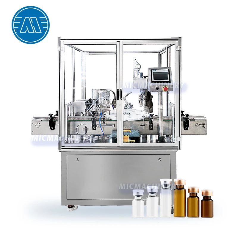 Automatic 10ml 50ml Small Injection Liquid and Capping Glass Vial Filling Machine