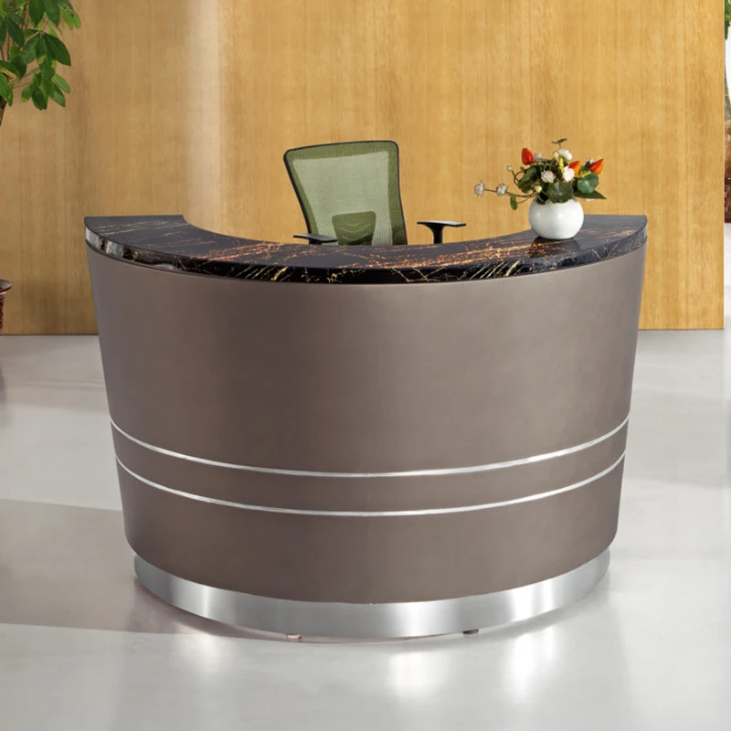 Glossy marble single dentist boutique furniture top beauty nail salon cashier counter used vintage medical office reception desk