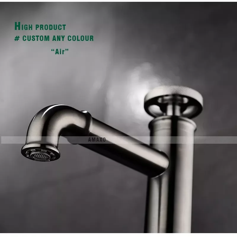 Industrial Bathroom Taps Hand Wheel Switch Mixer Tap Matte Black Basin Faucets Suitable For Themed Restaurant