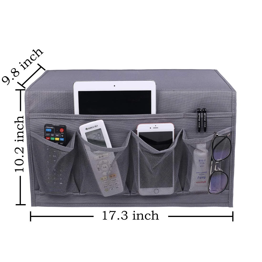 Bedside Hanging Storage Bag with Pocket for Tissue Box Bedside Caddy Organizer