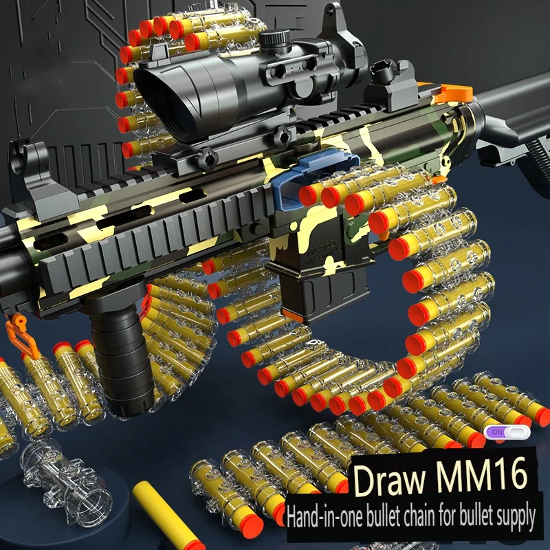 Large M416 electric shell throwing soft gun Manual automatic integrated three modes Boys and children toy gun supply wholesale