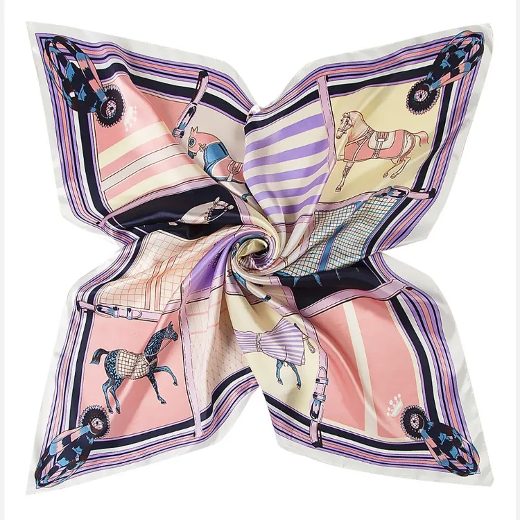 Индивидуальный атласный шелковый шарф Большая квадратная головная повязка для волос многофункциональная бандана