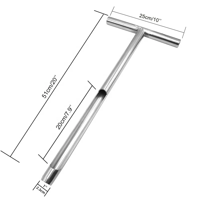 Инструмент для анализа грунтовых зондов 20 дюймов T-стиль пробоотборник почвы отбора проб растений садовых газонов
