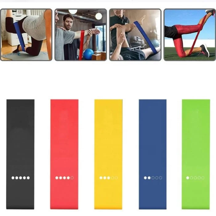 Custom logo Gym Fitness Yoga Stretch Band Latex Exercise Mini loop Resistance band Set TPE Elastic Band For Fitness
