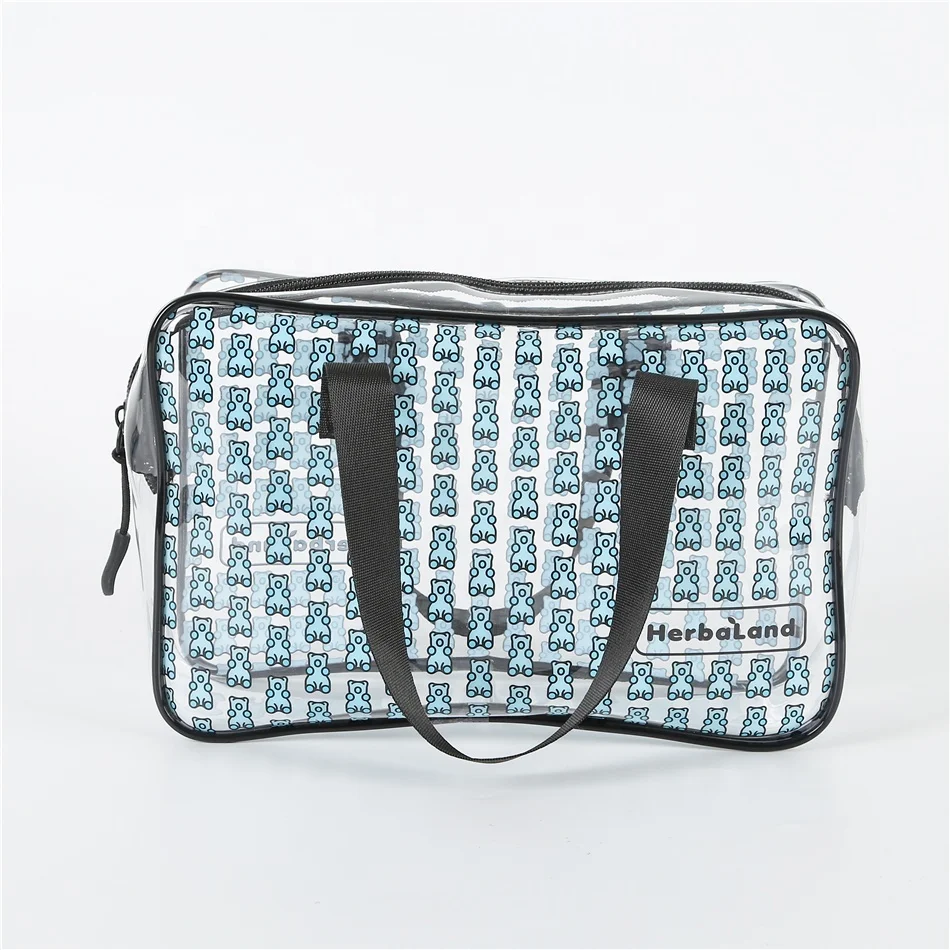 Customized clear pvc quilting bag transparent Printing Plastic EVA Kits cosmetic packing bag with zipper  pvc toy packed pouch