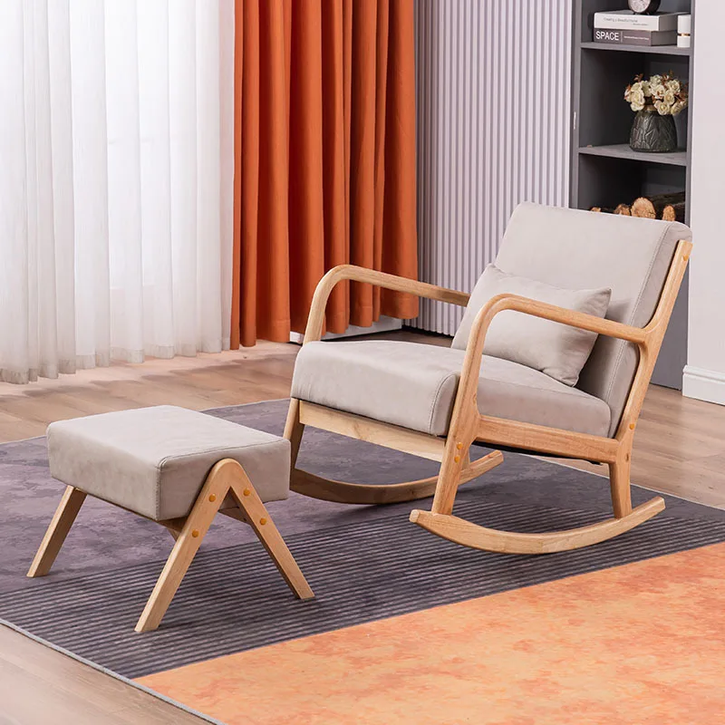 High quality wholesale custom cheap glider lounge relax wood base rocking chair