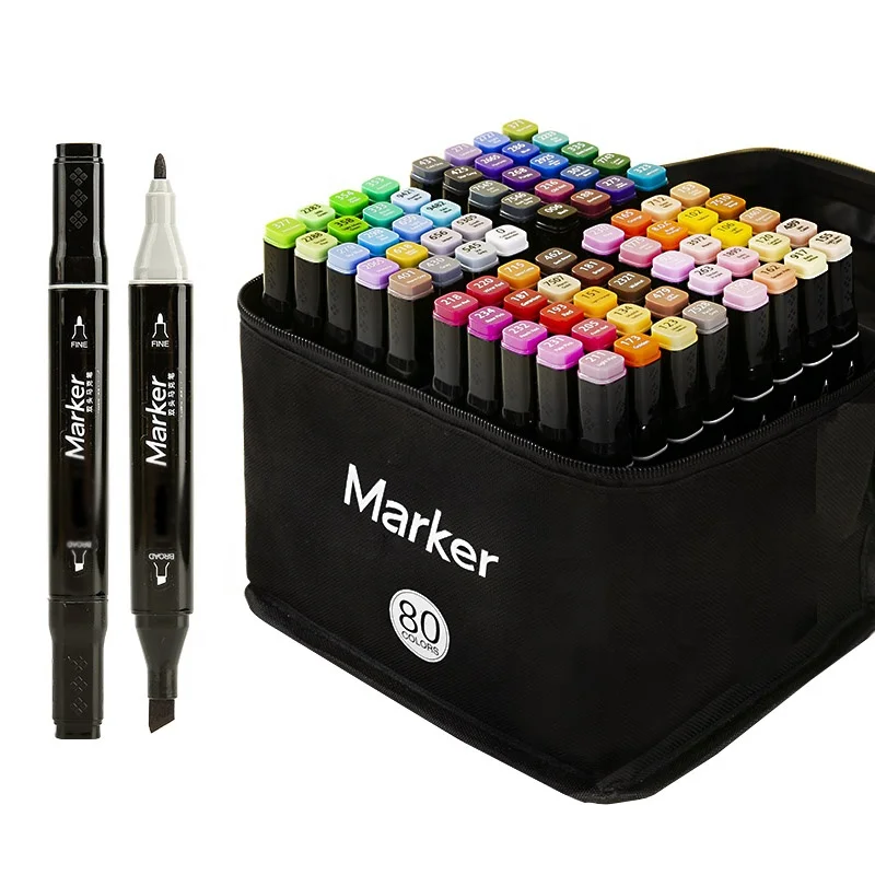 Painting touch Marker Genuine Double-headed Alcohol Oily Marker Set Anime Brush Marker Art Painting Graffiti Pen