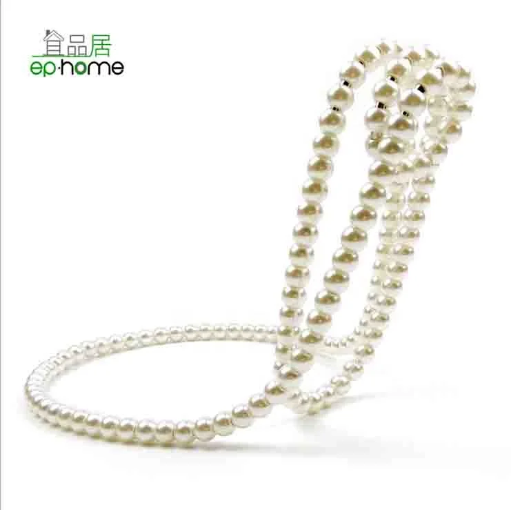 
Luxury vintage floating black gold white pearl chain suspension necklace wine bottle rack/holder gift craft Bar Home Decor 