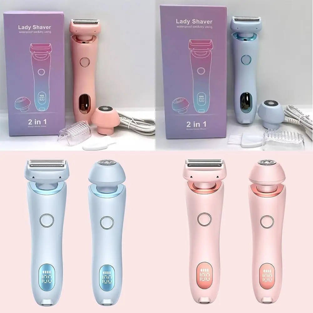 Ask for Discount 2 in 1 Wet Dry Electric Waterproof Razor Hair Removal Lady Shaver Trimmer for Bikini Leg Arm Underarm Area