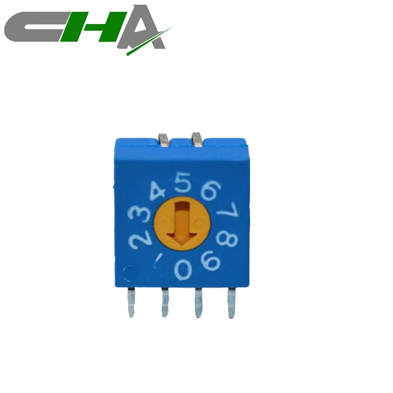 CHA blue rotary switch 10 positions For industrial equipment right angle rotary switch