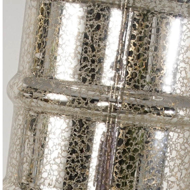 Resin Base Aged Nickel Tall Antique Mercury Glass Bedroom Bed Side Living Room Table Lamps