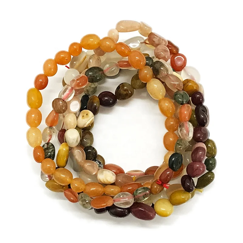 New arrival healing gemstone jewelry colorful crytal stone tumbled bracelets stretchy cheap bracelets