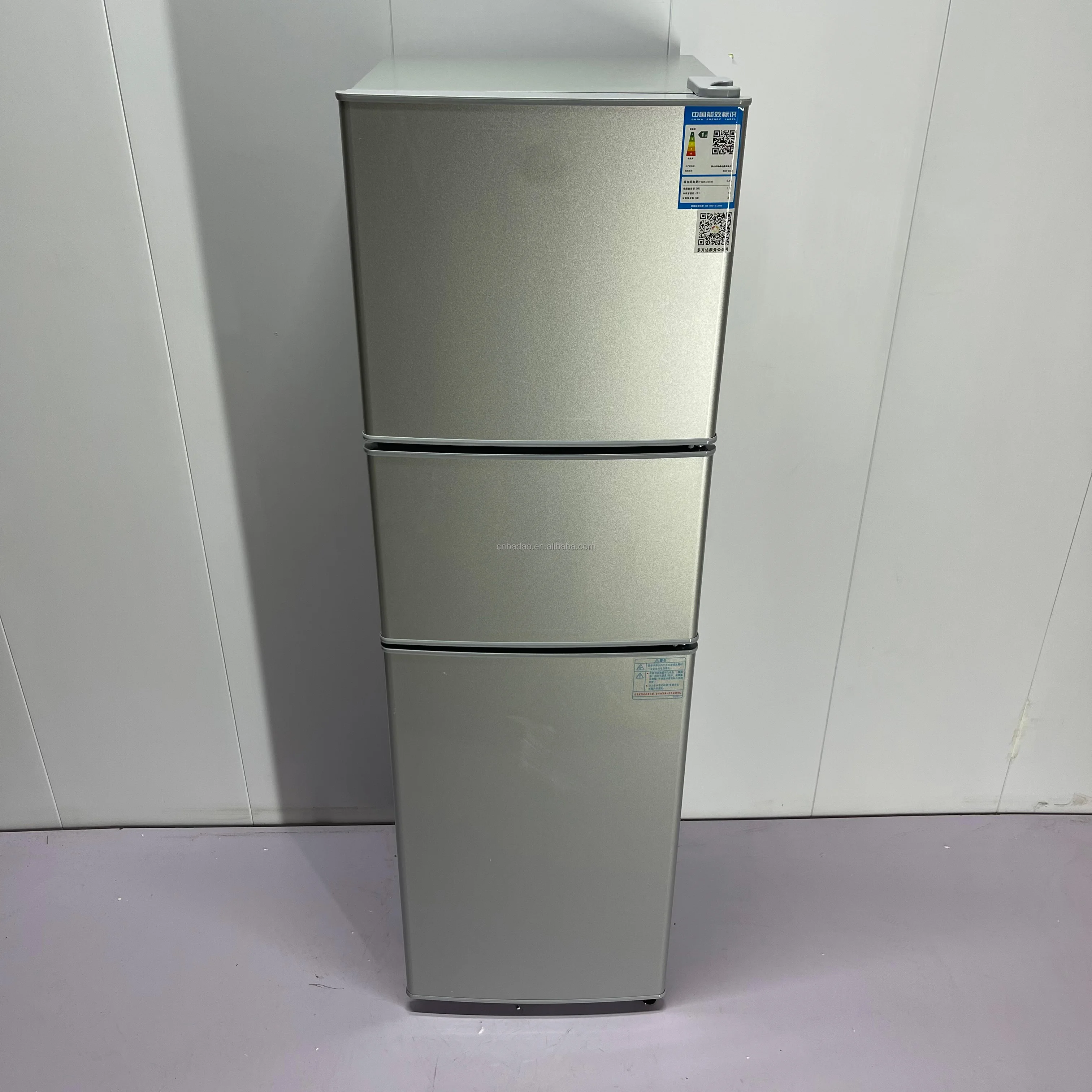 Hot selling VCM stainless three door medium volume household modern style French three-door refrigerator