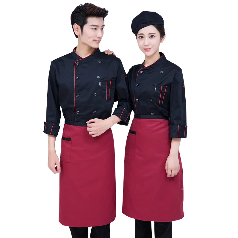 Factory Professional Restaurant Uniform with Custom Logo Western Style Chef Uniform for unisex