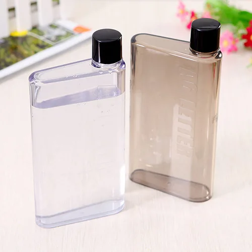 Square Shape A5 Flat Plastic Clear Notebook Water Bottle A5 Flat Plastic Clear Notebook Water Bottle