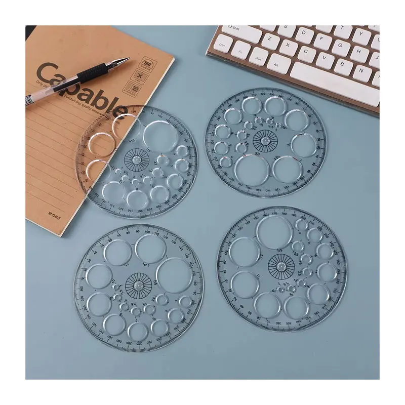 Soododo 360 градусов полный круг транспортир многоцелевая пластиковая угловая линейка ученик дизайн набор математических инструментов для рисования