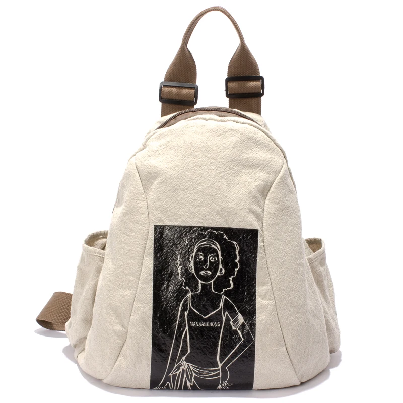 
wholesale double use unisex crossbody bag cotton hemp backpack 
