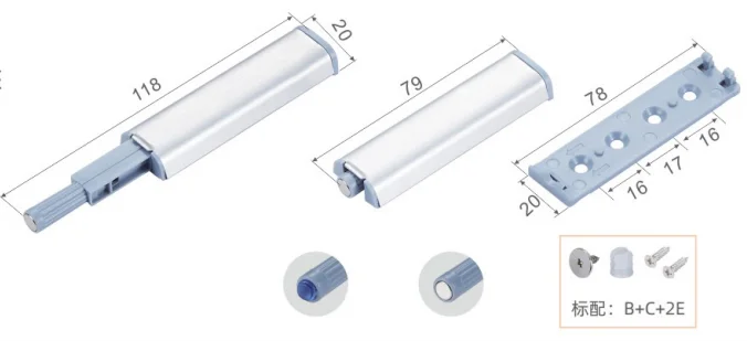 Furniture Hardware Magnetic Rebound Device Push To Open Door Bumpers for Kitchen Cabinet