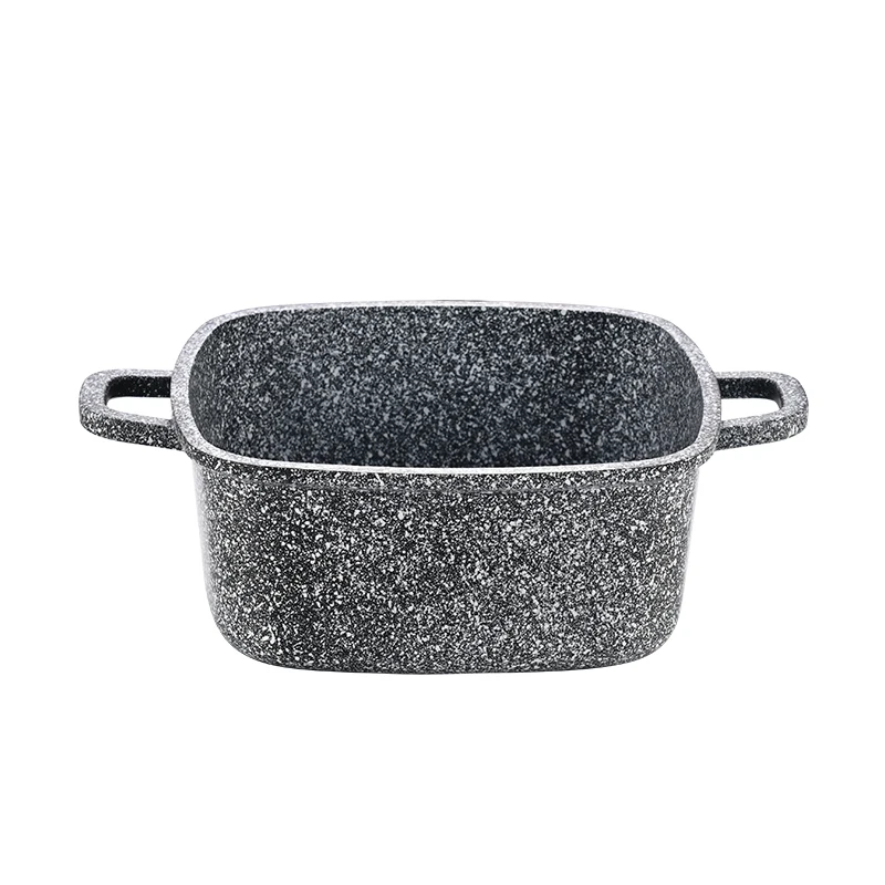 6 PCS Nonstick Cookware Sets Ceramic Kitchenware Sets for Both Induction and Gas Stove Square Soup Pot