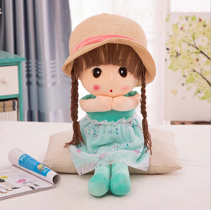 Stuffed Plush Animal Cartoon Dolls Wholesale New Cute Straw Hat Mayfair Plush Toy Children Holiday Gift Princess Doll