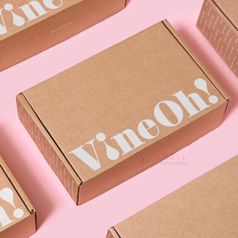 Kraft Shipping Mailer Carton Boxes Custom Eco Friendly Shipping Mailing Box For Wine Packaging