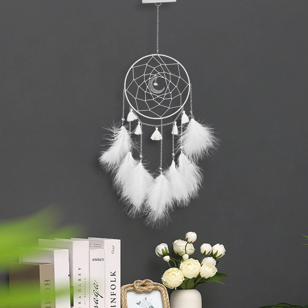 middle Dyed indian diy making kit small mini big large feather dream catcher with lights for festive party supply