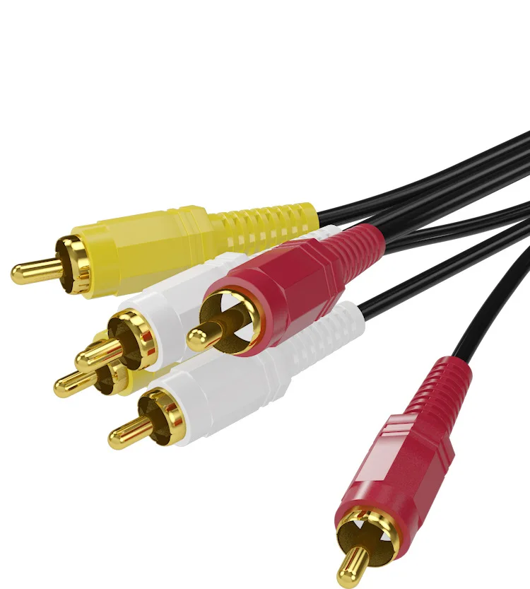 Factory OEM 1.5M RCA Three to Three Audio Cable 3.5MM Male to 3 RCA Audio AV Cable for HDTV