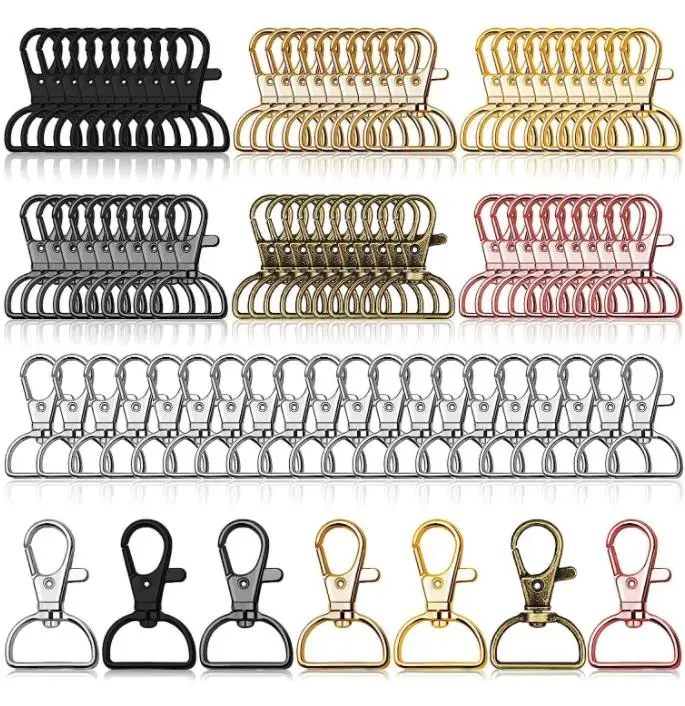 Factory Wholesale 20mm 2cm Zinc Alloy Lanyard Hook Silver Black Gold Metal Bag Buckle Hook Lanyards & Bags Accessories In Stock