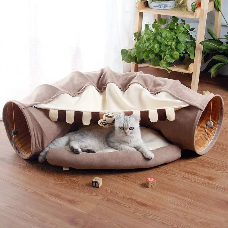 Wholesale Pet Supplies Pet Interactive Play Toy Felt Cat Tunnel Tubes Bed