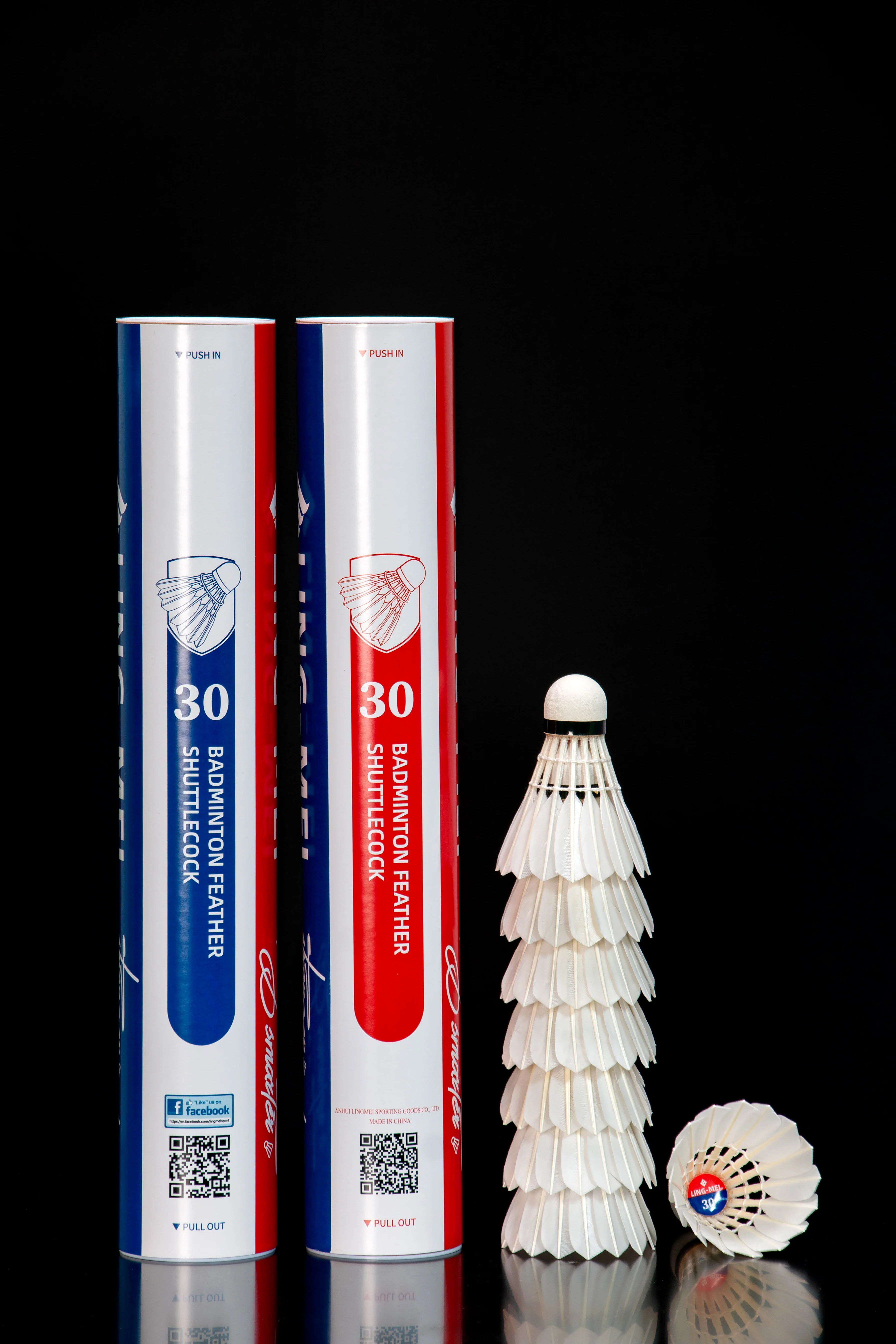 In Stock Own Factory Durable Stable 2024 Olympics LINGMEI-30 Goose Duck Badminton Shuttlecock For Tournament Training Fitness