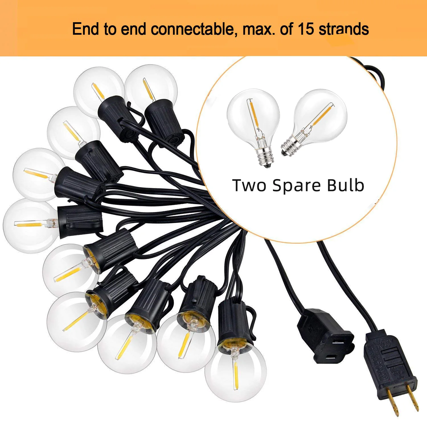 
LED G40 5.5m 18ft 10 Lights Green Christmas String Light for Garden Wedding Party 