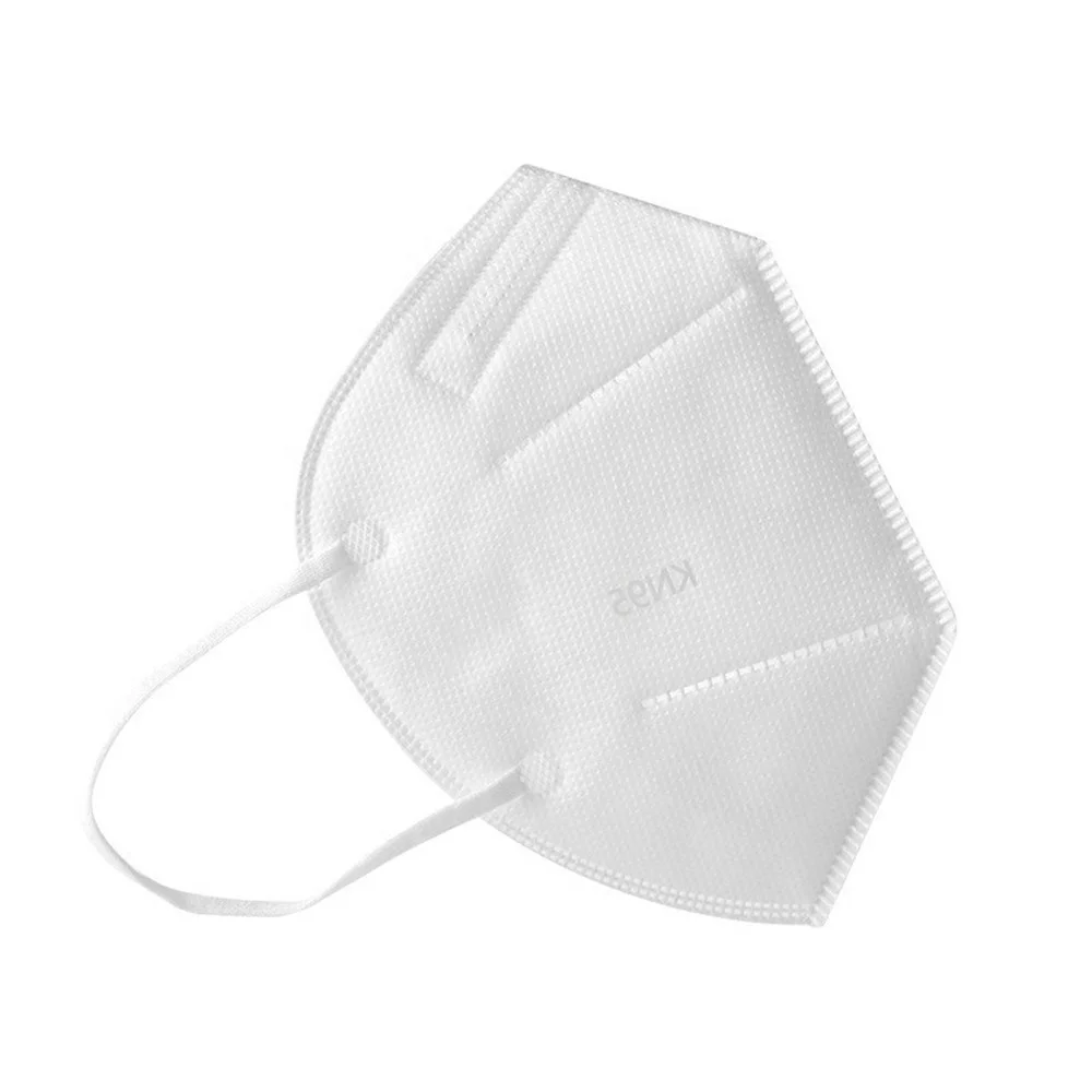 White Disposable KN95 Respirator Masks 5 Layer Flat Design Face Masks for Dust Protection