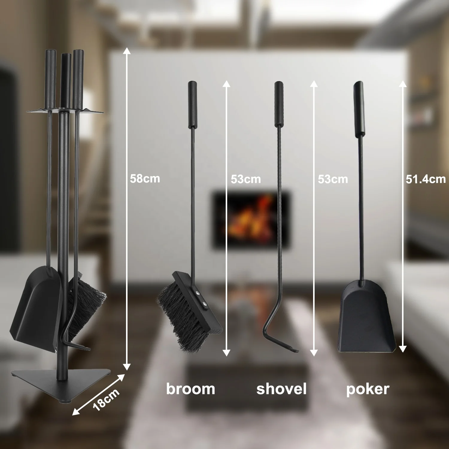 Wood Stove Indoor and Outdoor Heating Cast Iron Black Fireplace Tool Sets Household Accessories