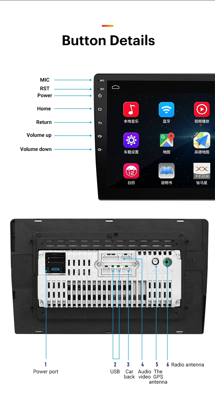 Grand 2 + 32G 2din dsp стерео android 10 дюймов Аудио двойной din радио pantalla тактическая 1