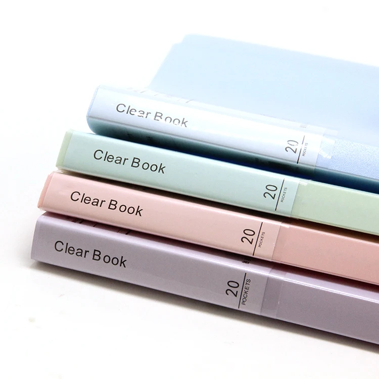 A4 Information Book PP File Folder 10 Pockets Transparent Anti-static Clear Book Morandi For Contract Test Paper