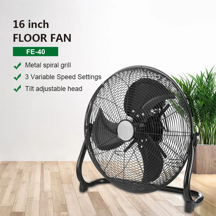 High Quality Standing Big Powerful Metal Stand Electric Cooling Ac Copper Motor Pedestal 14Inch Floor Fan
