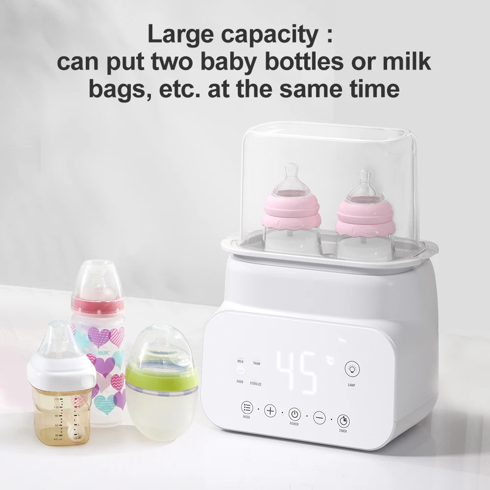 Fast Bottle Warmer 7-in-1 Food Heater&Defrost with LCD Display, Baby Breast Milk Formula Warmer with 24H Temperature ,BPA free.