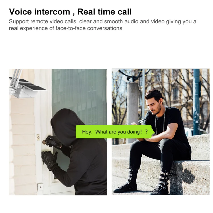  Водонепроницаемая цилиндрическая ip-камера видеонаблюдения с пассивным ИК датчиком низкого потребления 1080P наружная AHD Солнечная Wi-Fi камера