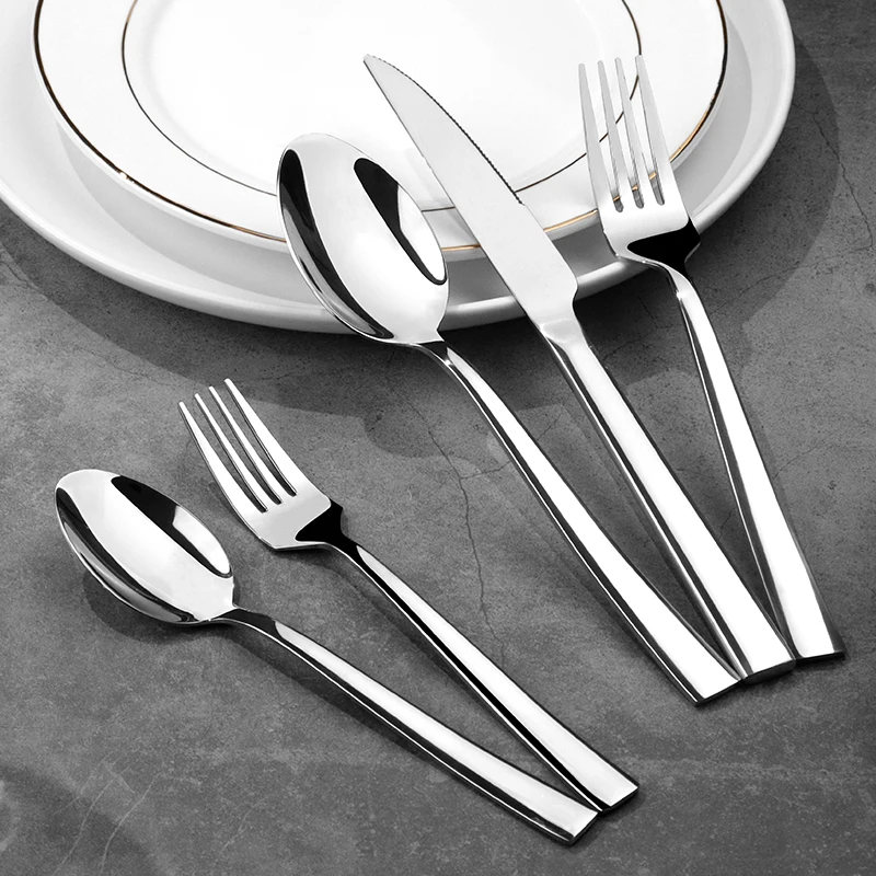 Premium Mirror Polished Inox Silver Flatware Hotel Knife Spoon Fork Cutlery Set Stainless Steel