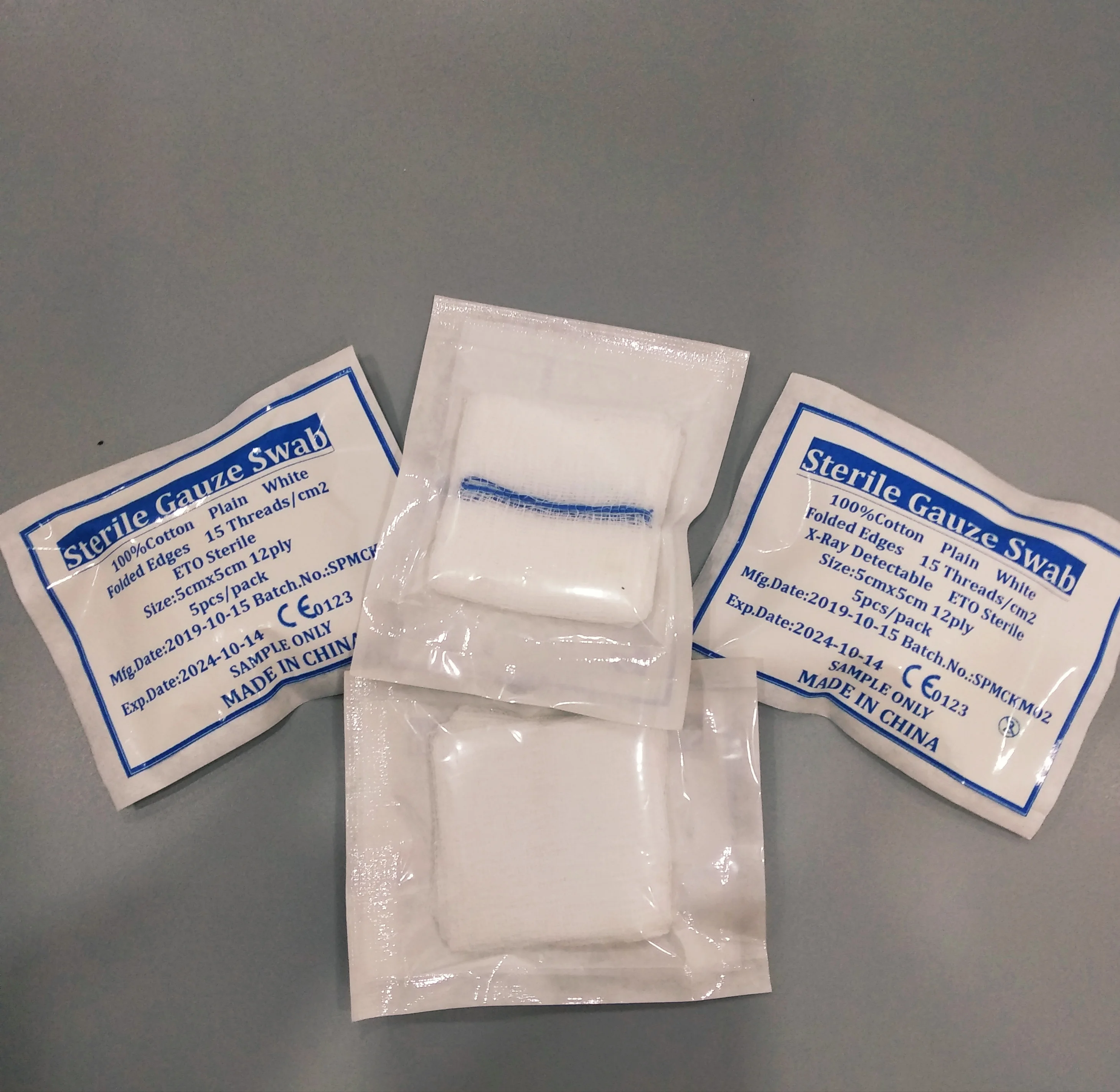 
19x15 19x19 24x20 mesh surgical medical sterile 100%cotton x-ray detectable absorbent gauze swabs sponge green blue gauze swab 