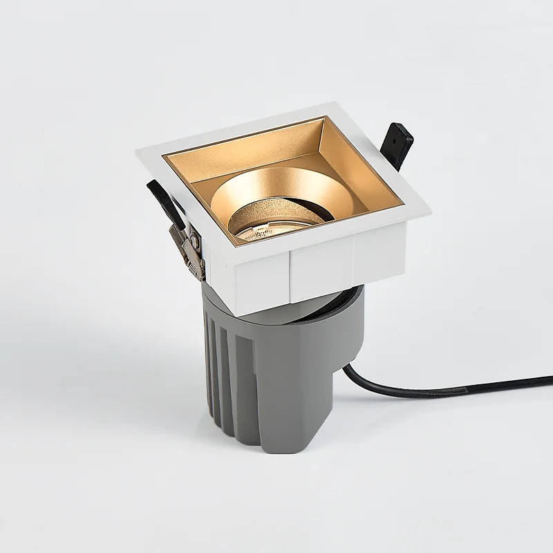 Multiple Optional LED Recessed Downlight 15W Adjustable LED Spotlight Gold Chrome Baffle LED Square Downlight