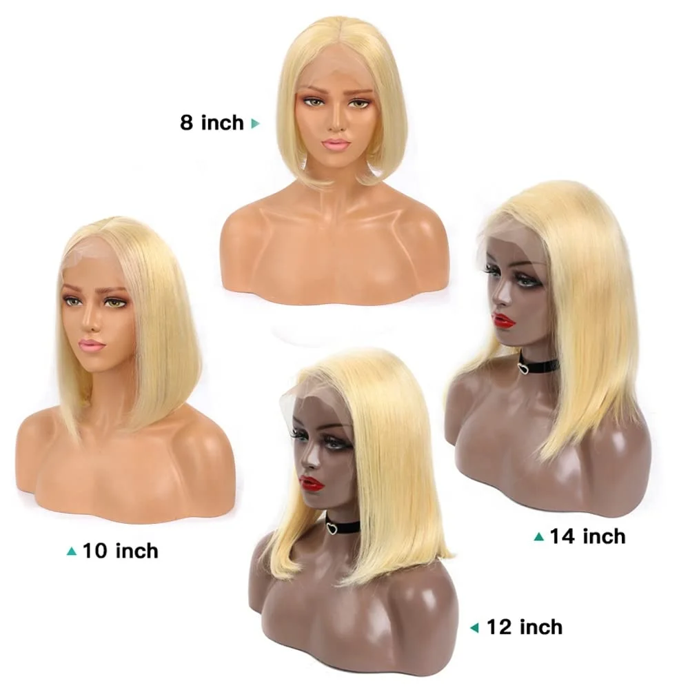 13*4 Lace Front Short Pixie Cut Wig For White Women Perruque 13x4 HD Lace Frontal 613 Honey Blonde Human Hair Wig