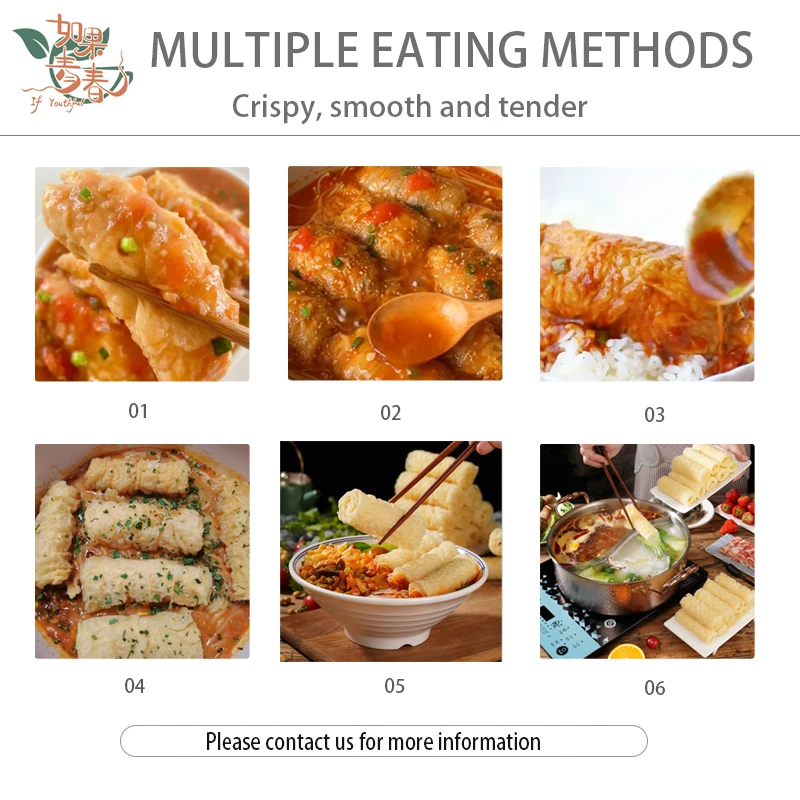 Wholesale  Bean Food Fried Beancurd Roll Soybean Products Hotpot ingredients Bean Skin Roll