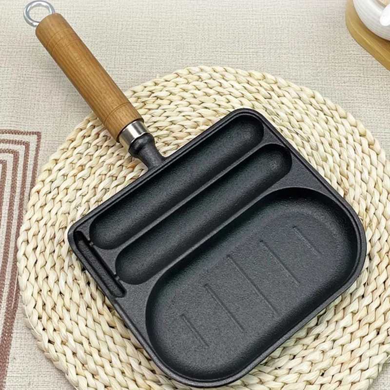 New Product Ideas 2024 Baking Pan Commercial Cast Iron Sausage Pan Cookware Egg Frying Pan