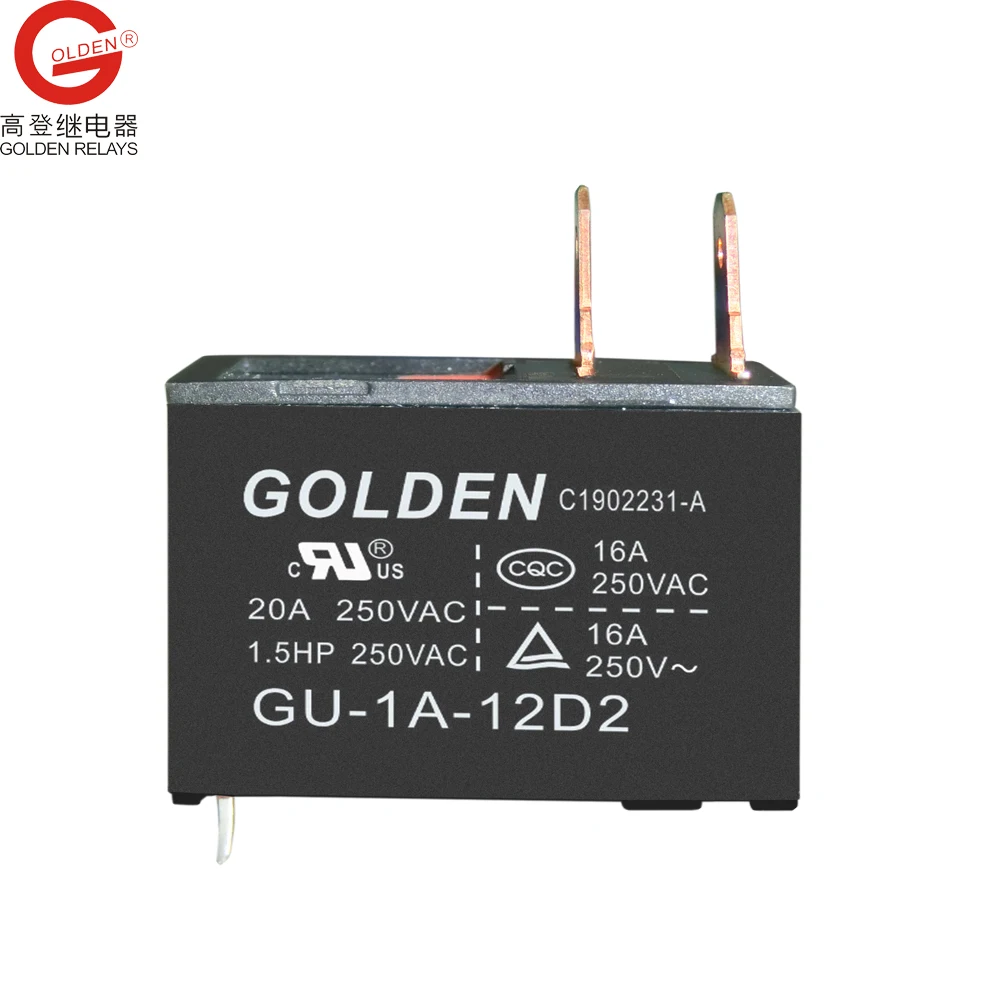 Golden relay 16A/30VDC 250VAC 20A/120VDC 4pins 12V 62F with extra terminal relay 0.54w GU-1A-12D2  TUV CQC compliances