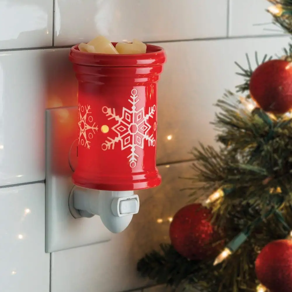 Personalized Christmas snowflake  Beckett Oil Burner Wholesale Dolphin Pyrex plug in fragrance diffuser  in red