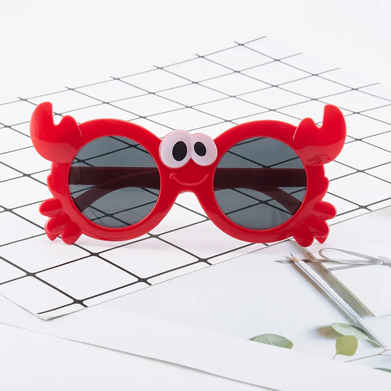Boxun Custom Logo Child Cute Cartoon Crab UV Protection PC Kids Sunglasses Children