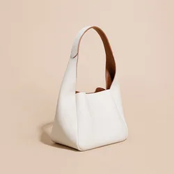 wholesale Genuine Leather shoulder underarms bag for female good quality cowhide bucket basket bag 2022