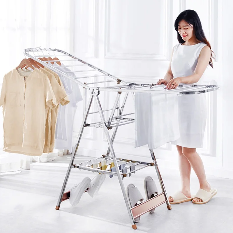 Clothes stands with wind proof hanger Iron wall mounted folding clothes drying rack dryer
